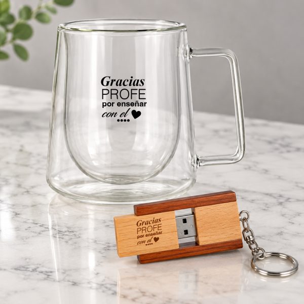 set taza y pendrive